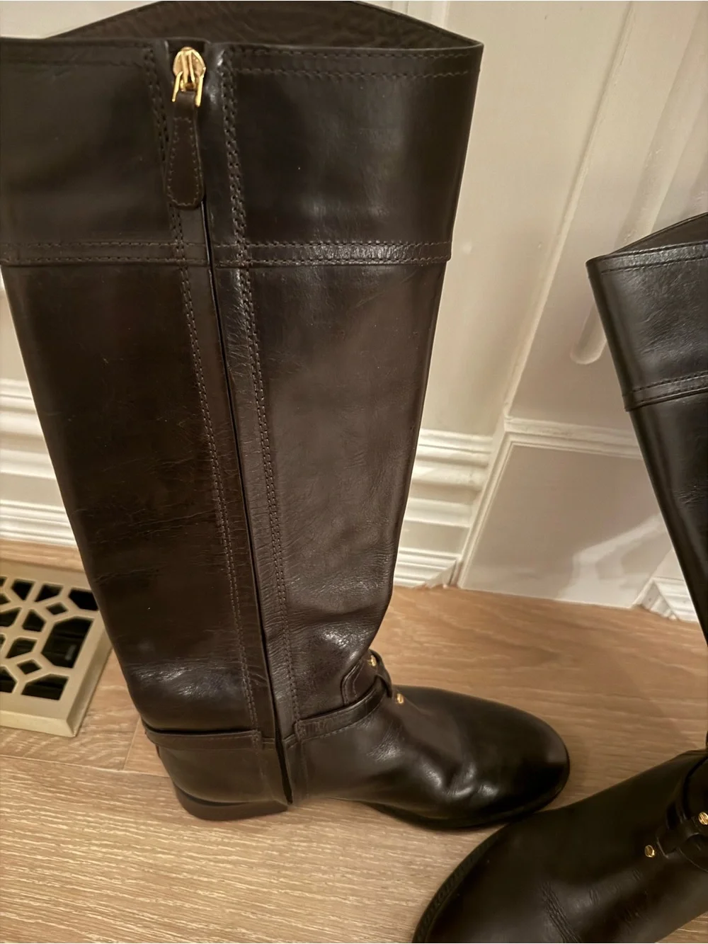 Tory Burch Riding Boots With Gold Logo